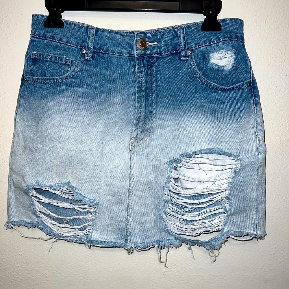 Ombré Denim Jean Skirt